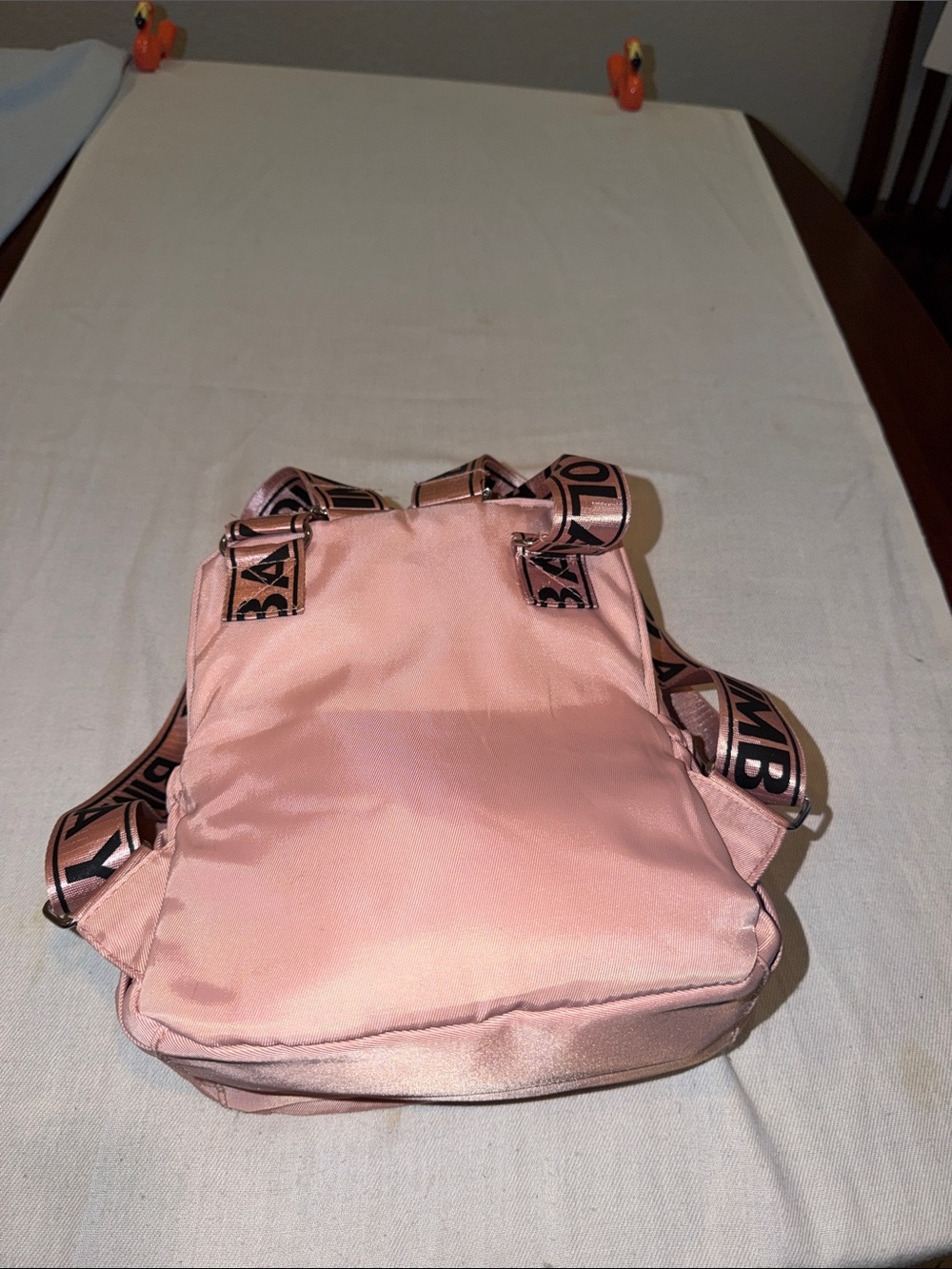 T0308114 Bimba Y Lola Barbi Pink Nylon Bag Backpack EUC see pics for Size - Picture 7 of 11
